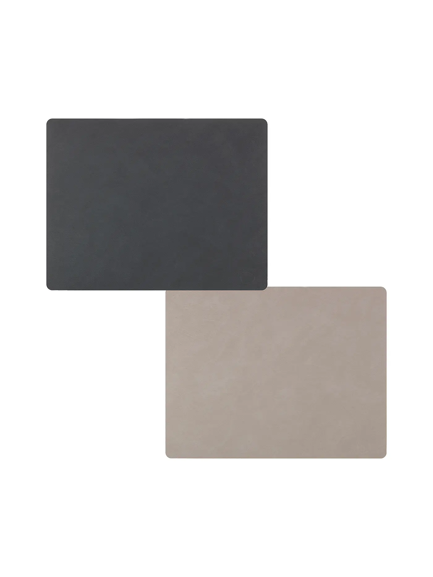 LIND DNA | Leder Tischset zum Wenden Eckig 35x45cm Anthrazit/Hellgrau | 